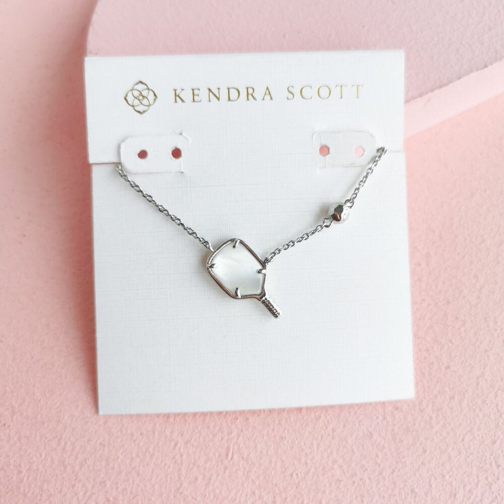 Kendra Scott - Pickleball Ivory Mother-of-Pearl Silver Necklace - NEW